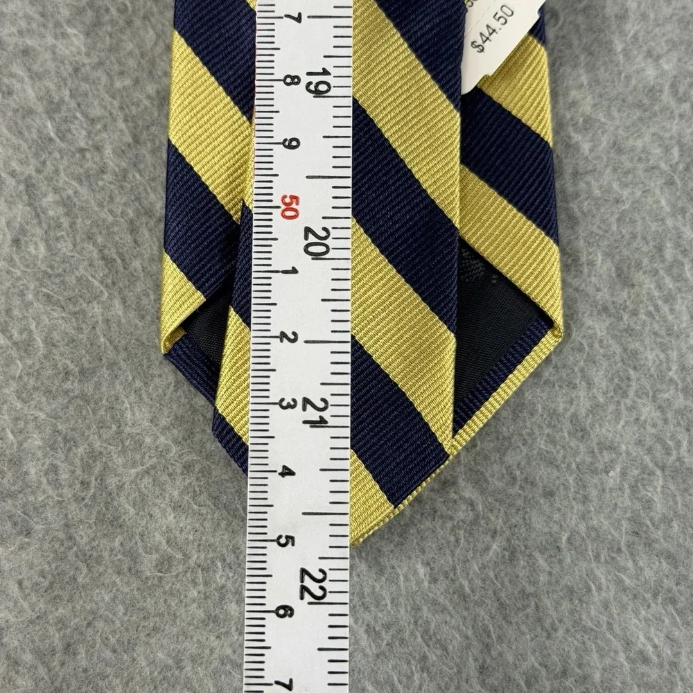 Brooks Brothers Fleece Boys Silk Tie Navy Gold Regimental Stripe Youth 43x2.6